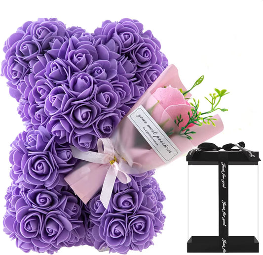 2026 Eternal Rose Teddy Bear Artificial Flower Gift for Mom - Mother'S Day Birthday Valentine'S Day Anniversary Home Decor