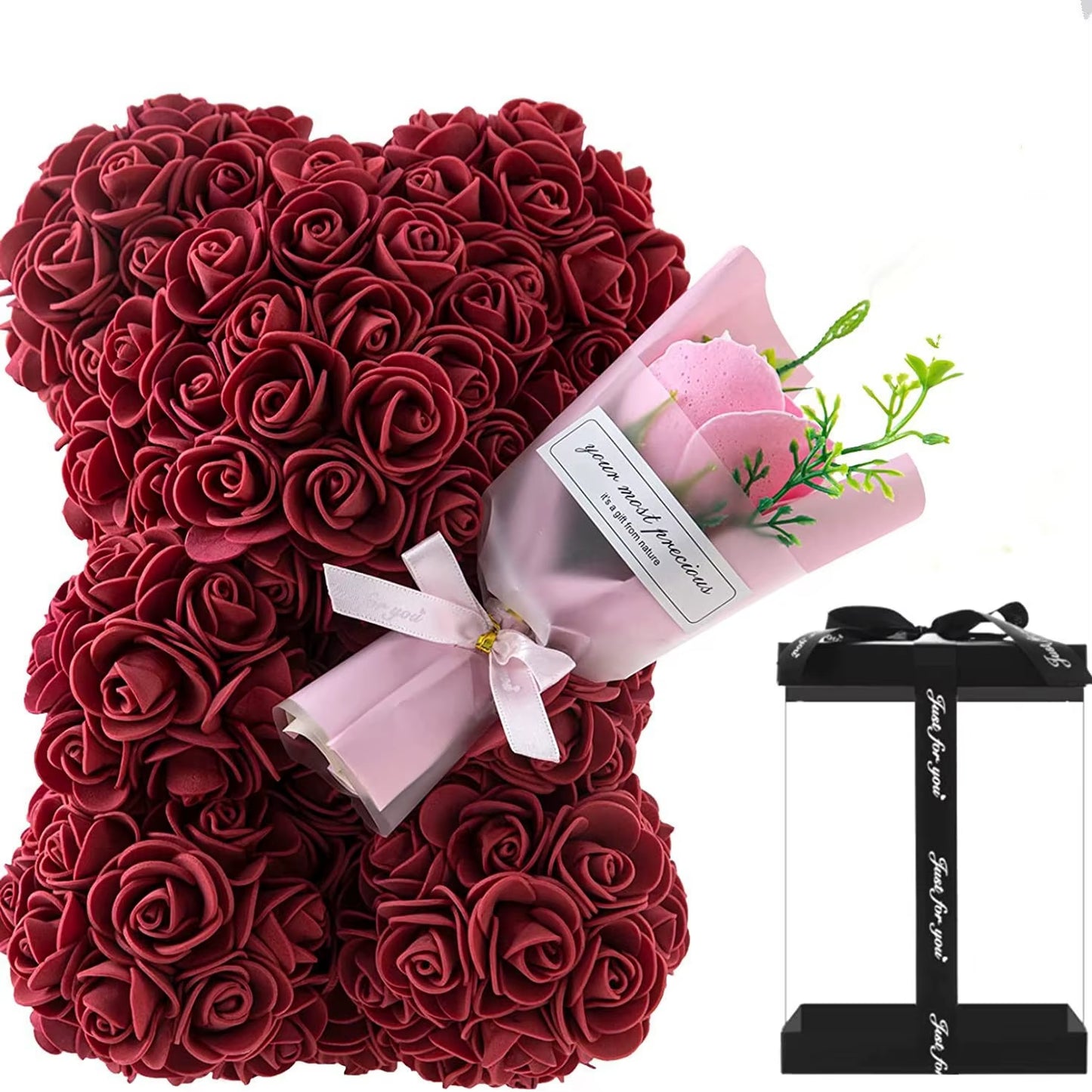 2026 Eternal Rose Teddy Bear Artificial Flower Gift for Mom - Mother'S Day Birthday Valentine'S Day Anniversary Home Decor