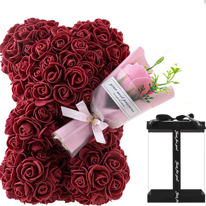 2026 Eternal Rose Teddy Bear Artificial Flower Gift for Mom - Mother'S Day Birthday Valentine'S Day Anniversary Home Decor