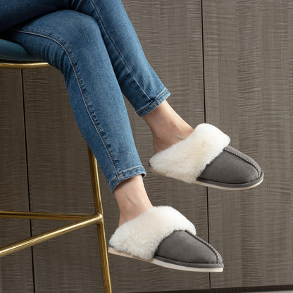Women'S Fuzzy Slippers Memory Foam Fluffy Winter House Shoes Suede Faux Fur Slippers Indoor Outdoor
